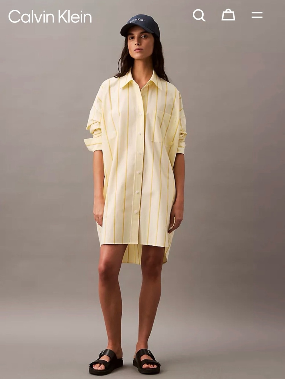 Calvin Klein Jeans Pale Yellow Striped Button-Front Shirt